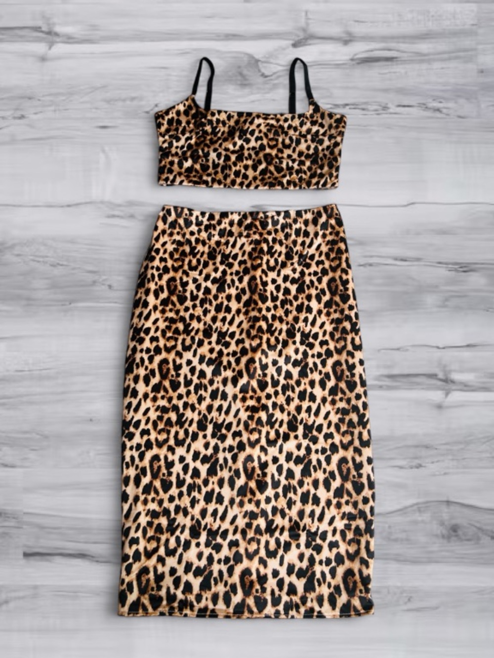 🆕🐆 Sleek Leopard Crop Top & Skirt Set Victoria Secret Small NWT